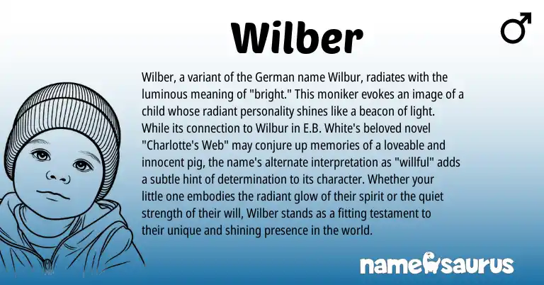Infographic about Wilber name meaning, Wilber is a name from German origin(s).