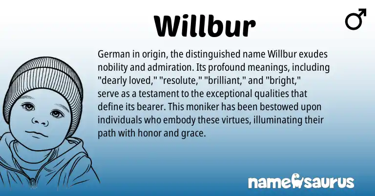 Infographic about Willbur name meaning, Willbur is a name from German origin(s).