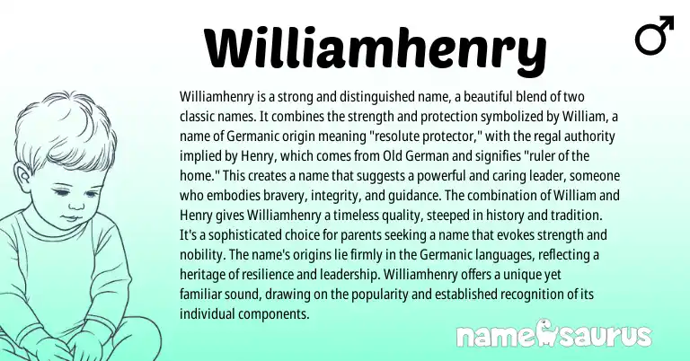 Infographic about Williamhenry name meaning, Williamhenry is a name from Germanic origin(s).