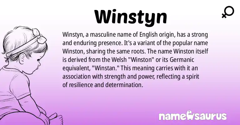 Infographic about Winstyn name meaning, Winstyn is a name from English origin(s).