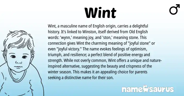 Infographic about Wint name meaning, Wint is a name from English origin(s).