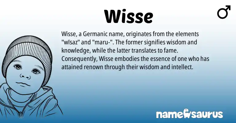 Infographic about Wisse name meaning, Wisse is a name from Germanic origin(s).