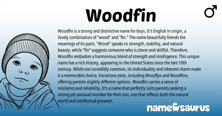 Infographic about Woodfin name meaning, Woodfin is a name from English origin(s).