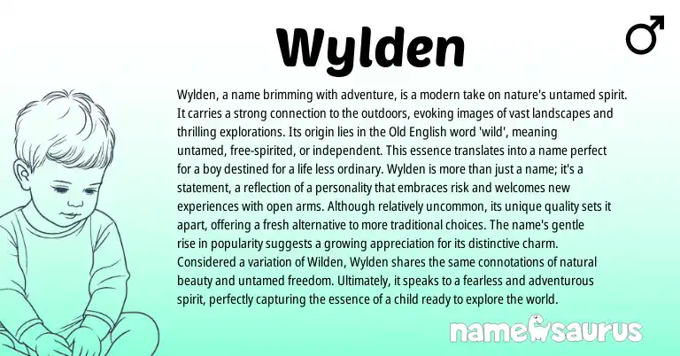 Infographic about Wylden name meaning, Wylden is a name from English origin(s).