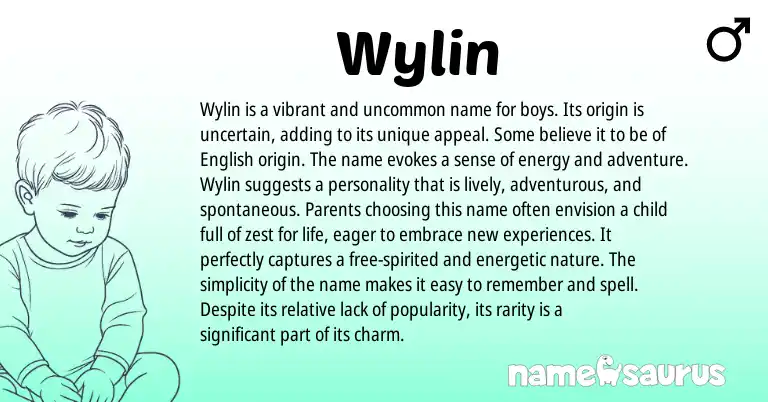 Infographic about Wylin name meaning, Wylin is a name from English origin(s).
