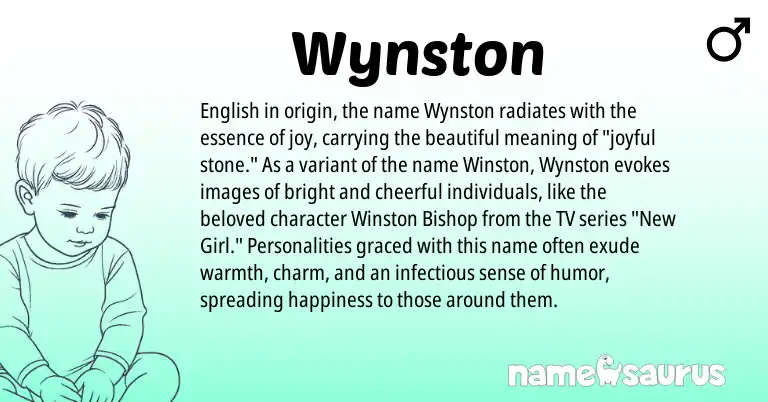 Infographic about Wynston name meaning, Wynston is a name from English origin(s).