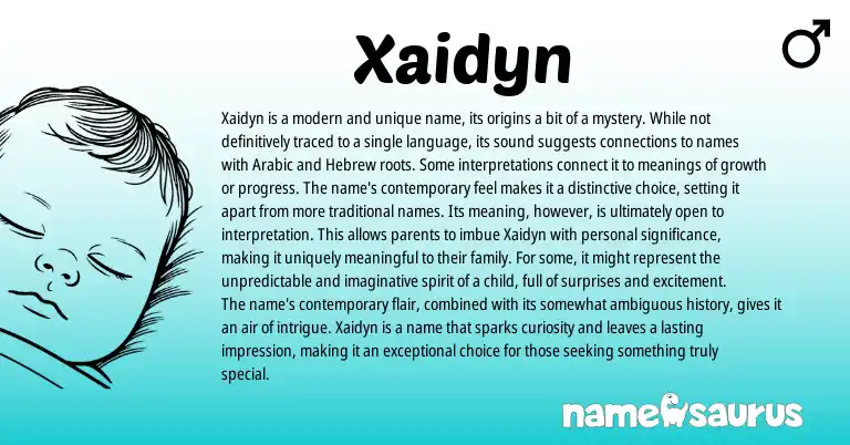 Infographic about Xaidyn name meaning, Xaidyn is a name from Other origin(s).