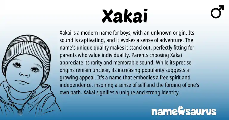 Infographic about Xakai name meaning, Xakai is a name from Other origin(s).