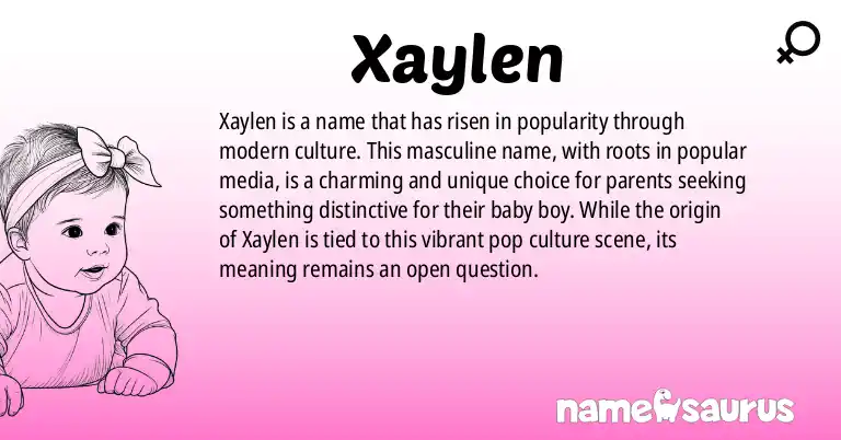 Infographic about Xaylen name meaning, Xaylen is a name from Popular Culture origin(s).