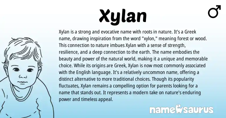 Infographic about Xylan name meaning, Xylan is a name from Greek origin(s).