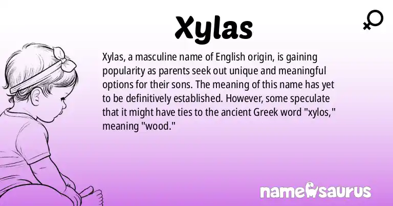 Infographic about Xylas name meaning, Xylas is a name from English origin(s).