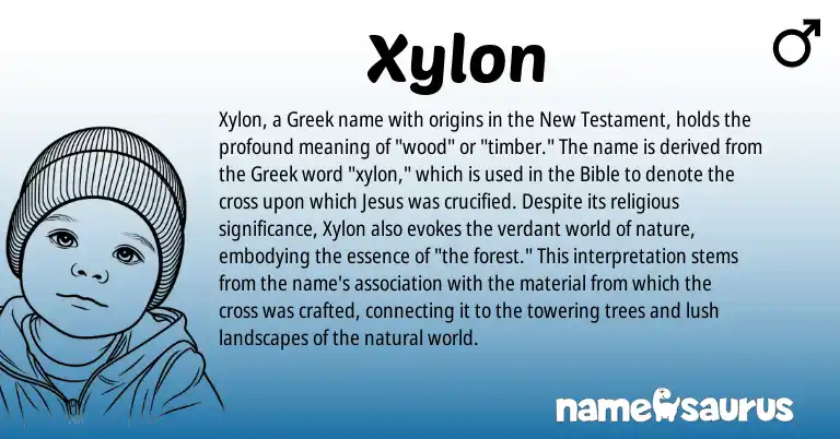 Infographic about Xylon name meaning, Xylon is a name from Greek origin(s).
