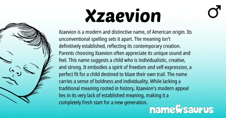 Infographic about Xzaevion name meaning, Xzaevion is a name from Other origin(s).