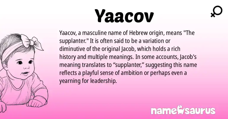 Infographic about Yaacov name meaning, Yaacov is a name from Hebrew origin(s).