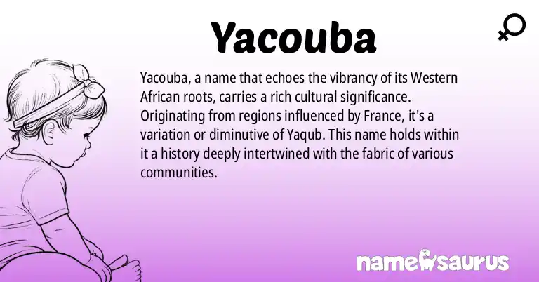 Infographic about Yacouba name meaning, Yacouba is a name from Western African origin(s).