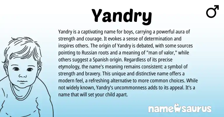 Infographic about Yandry name meaning, Yandry is a name from Russian origin(s).