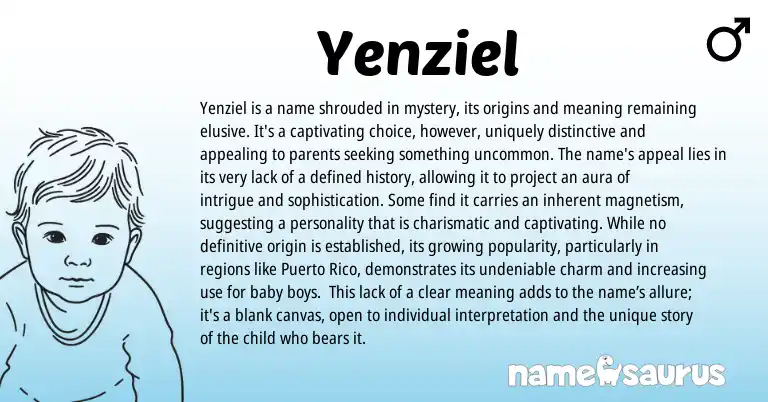 Infographic about Yenziel name meaning, Yenziel is a name from Other origin(s).