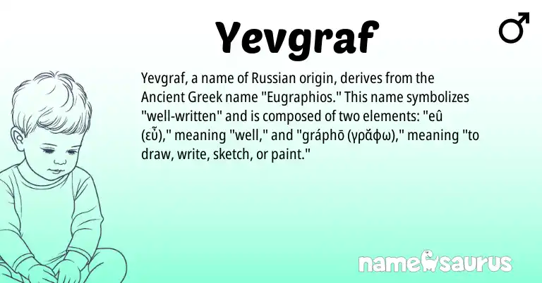 Infographic about Yevgraf name meaning, Yevgraf is a name from Russian, Ancient Greek origin(s).