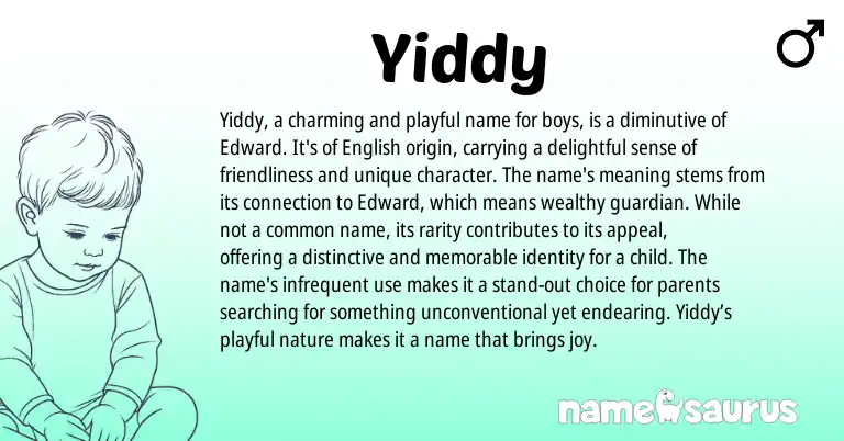 Infographic about Yiddy name meaning, Yiddy is a name from English origin(s).