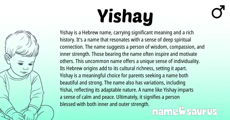 Infographic about Yishay name meaning, Yishay is a name from Hebrew origin(s).
