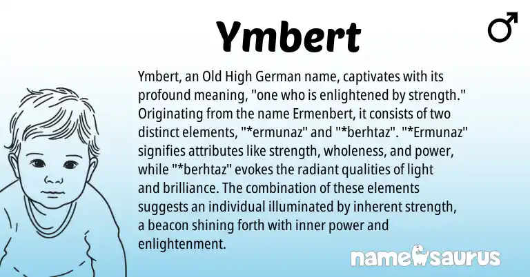 Infographic about Ymbert name meaning, Ymbert is a name from Old High German origin(s).