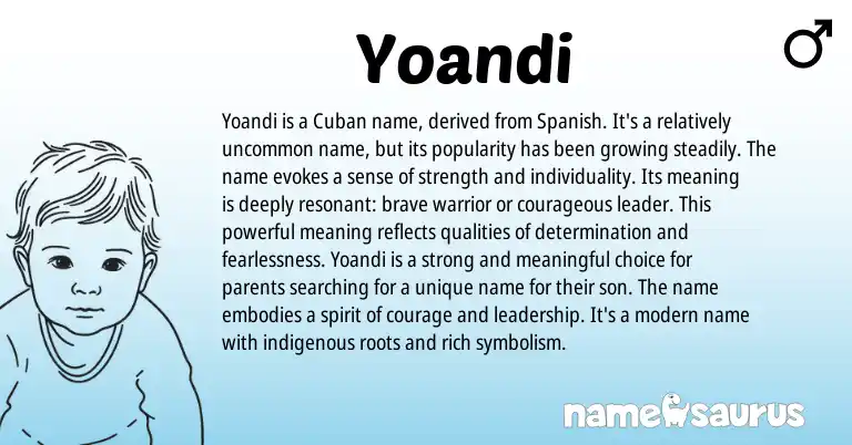 Infographic about Yoandi name meaning, Yoandi is a name from Other origin(s).