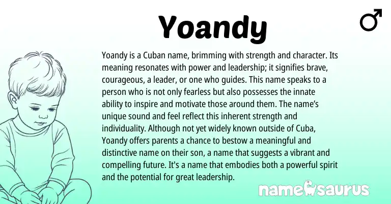 Infographic about Yoandy name meaning, Yoandy is a name from Cuban origin(s).