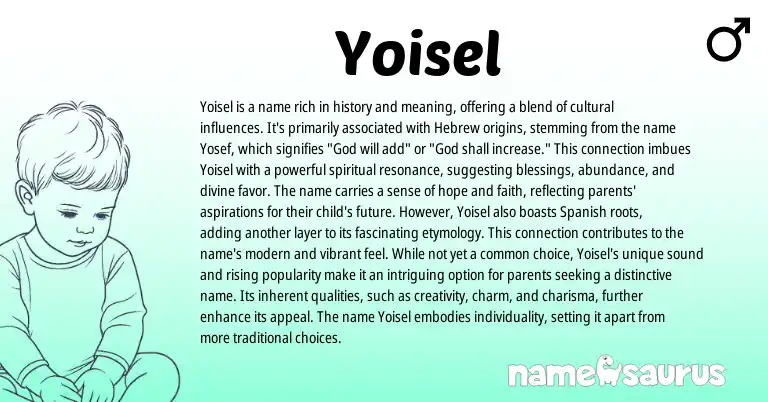 Infographic about Yoisel name meaning, Yoisel is a name from Hebrew origin(s).