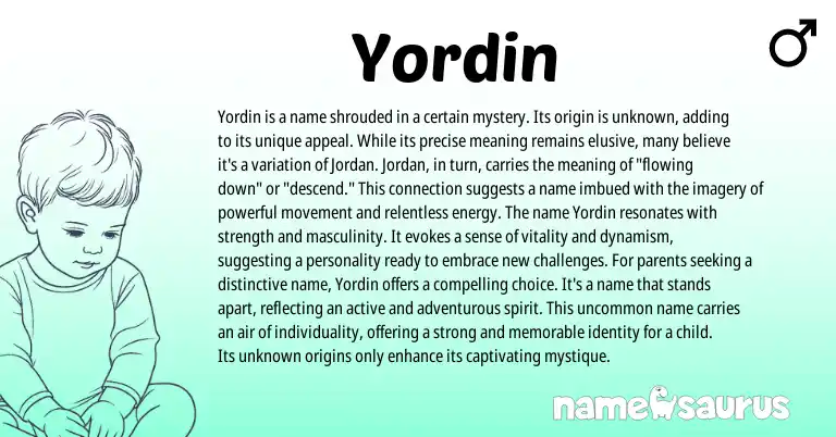 Infographic about Yordin name meaning, Yordin is a name from Other origin(s).