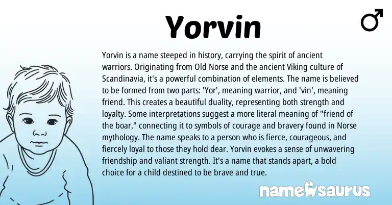 Infographic about Yorvin name meaning, Yorvin is a name from Other origin(s).