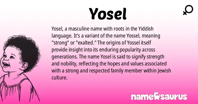 Infographic about Yosel name meaning, Yosel is a name from Yiddish origin(s).