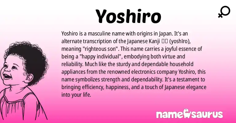 Infographic about Yoshiro name meaning, Yoshiro is a name from Japanese origin(s).