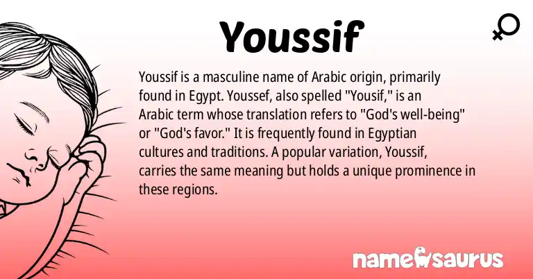 Infographic about Youssif name meaning, Youssif is a name from Arabic (Egyptian) origin(s).