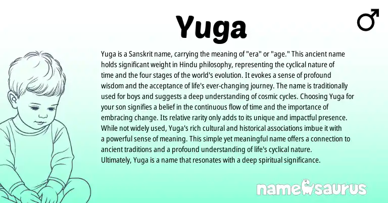 Infographic about Yuga name meaning, Yuga is a name from Hinduism, Sanskrit origin(s).