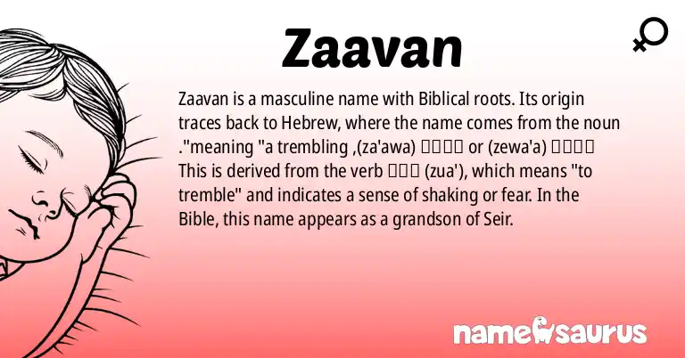 Infographic about Zaavan name meaning, Zaavan is a name from Biblical origin(s).
