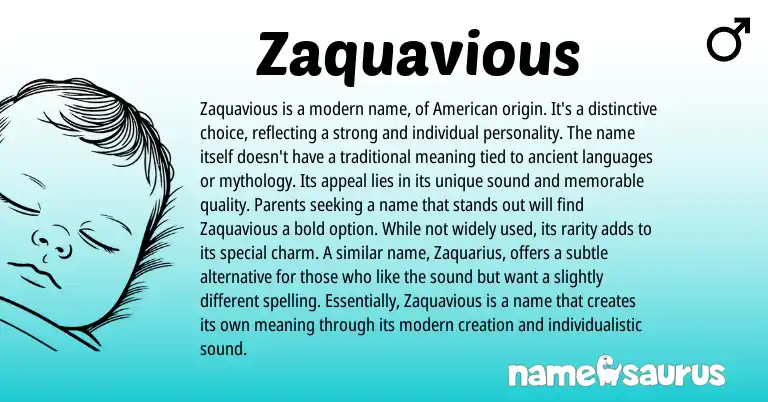 Infographic about Zaquavious name meaning, Zaquavious is a name from Other origin(s).