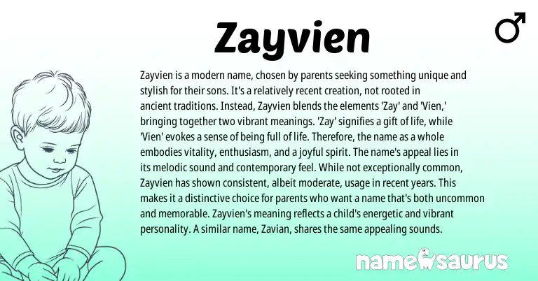 Infographic about Zayvien name meaning, Zayvien is a name from Other origin(s).