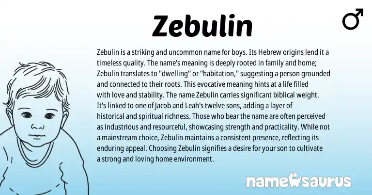 Infographic about Zebulin name meaning, Zebulin is a name from Hebrew origin(s).