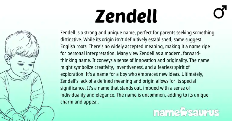 Infographic about Zendell name meaning, Zendell is a name from Other origin(s).