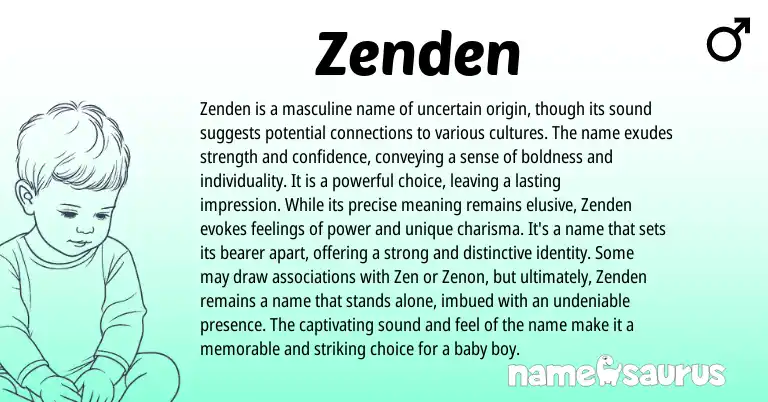 Infographic about Zenden name meaning, Zenden is a name from Other origin(s).