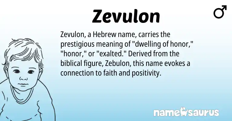 Infographic about Zevulon name meaning, Zevulon is a name from Hebrew origin(s).