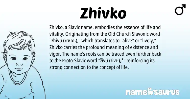 Infographic about Zhivko name meaning, Zhivko is a name from Slavic origin(s).