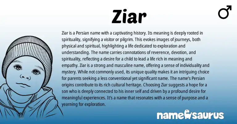 Infographic about Ziar name meaning, Ziar is a name from Persian origin(s).