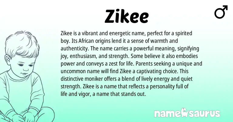 Infographic about Zikee name meaning, Zikee is a name from African origin(s).