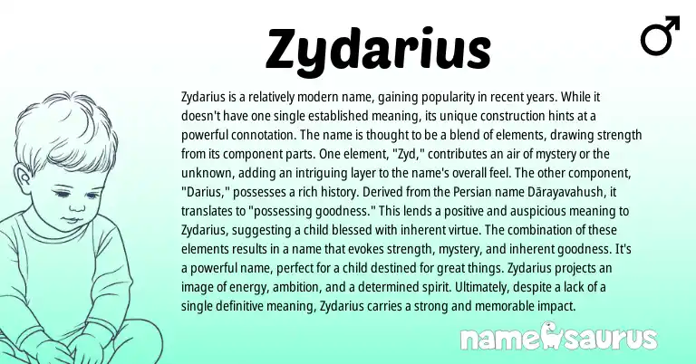 Infographic about Zydarius name meaning, Zydarius is a name from Other origin(s).