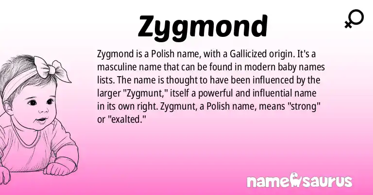 Infographic about Zygmond name meaning, Zygmond is a name from Polish (Gallicized) origin(s).