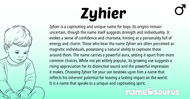Infographic about Zyhier name meaning, Zyhier is a name from Other origin(s).
