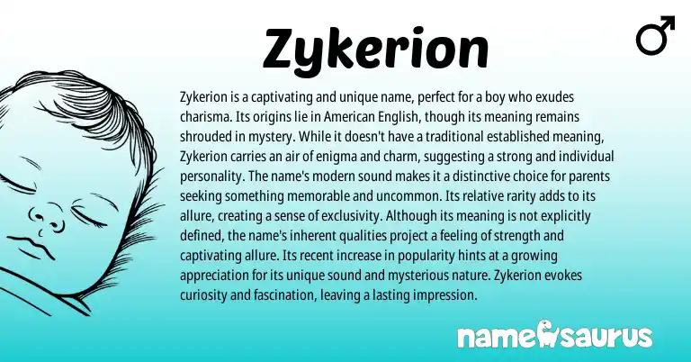 Infographic about Zykerion name meaning, Zykerion is a name from Other origin(s).