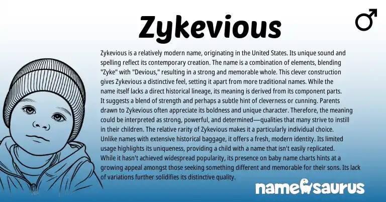 Infographic about Zykevious name meaning, Zykevious is a name from Other origin(s).