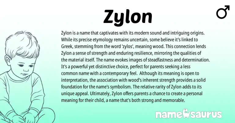 Infographic about Zylon name meaning, Zylon is a name from Greek origin(s).